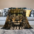 thumbnail image 2 of Sheronv Lion Crown Guatemala Warm Lightweight Fleece Blanket Soft Flannel Blankets Throw for All Seasons Living Rooms Sofa Decor Cow Gifts Blanket 40x50in, 2 of 6