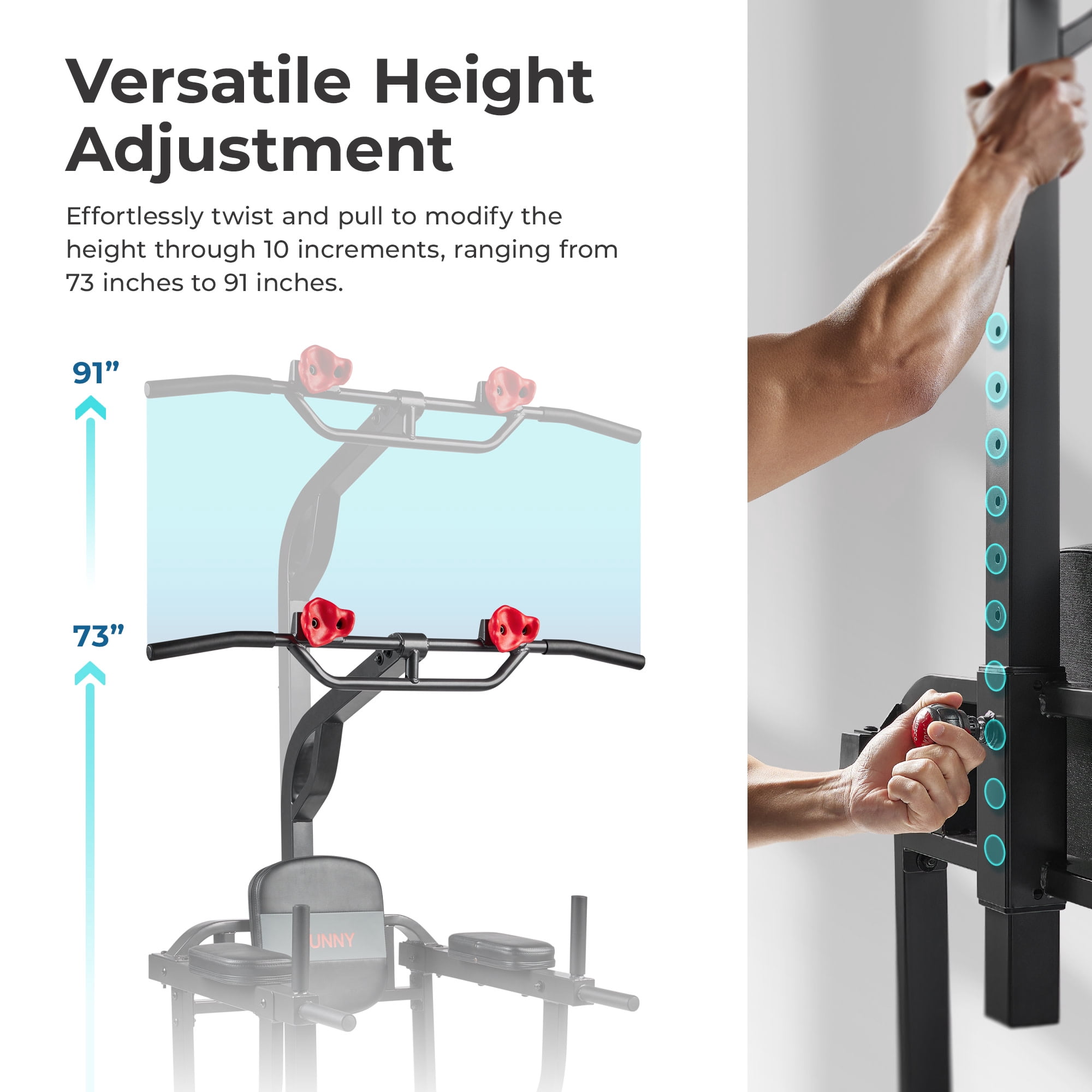 Sunny Health & Fitness Multifunctional & Adjustable Height Power Tower – SF-XF922081