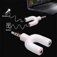 thumbnail image 3 of Divisor de micrófono Divisor de auriculares 4 polos Conector de sonido estéreo de 3,5 mm Y Conector de extensión para tabletas de auriculares Blanco Magideal Divisor de micrófono, 3 of 6
