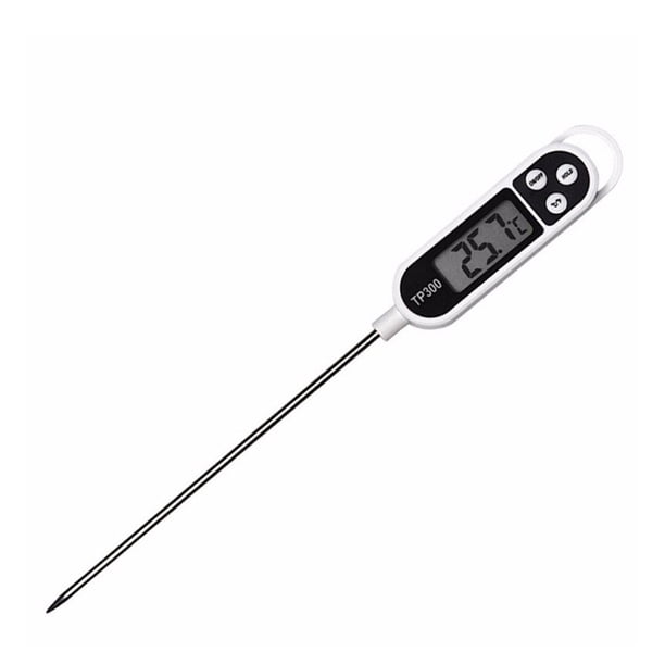 Termómetro de alimentos Barbacoa 50 300 ℃ Medidor de temperatura Datos de pantalla digital Mantenga de retención de la sonda de acero inoxidable Portátil para al aire libre Inevent HA061149-00B