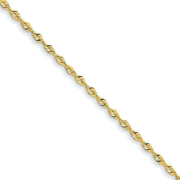14k 2.5mm Diamond-Cut Extra-Light Rope Chain