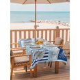 thumbnail image 2 of Outdoor Tablecloth with Umbrella Hole for Patio/Picnic/Party/Camping, Summer Ocean Waterproof Table Cloth Rectangle Table Cover Washable, Blue Coastal Fish Food Wine Crab Sailboat (60"x 120"), 2 of 8
