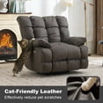 thumbnail image 4 of Pmango 2 Pack Pet-friendly Leather Recliner Chair Oversized, XXL Extra Wide Swivel Rocking Recliner, Nursery Single Sofa for Living Room, Electric Reclining, USB & Type-C Port, Chocolate Brown, 4 of 9