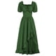 thumbnail image 1 of Vestido de corsé de verano para mujeres, disfraz de feria renacentista, vestido de lechera con bolsillos, verde, talla L., 1 of 5