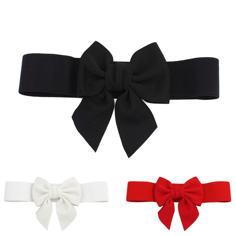 Women Elegant Large Bowknot Elastic Belt Dress Decorative  display picture 2