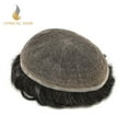thumbnail image 6 of Lyrical Hair Toupee for Men Lace Front Mens Toupee Hair Piece Human Hair Replacement Systems French French Lace with Poly Hairpieces for Man Bleached Knots Toupee Hair for Men, 6 of 11