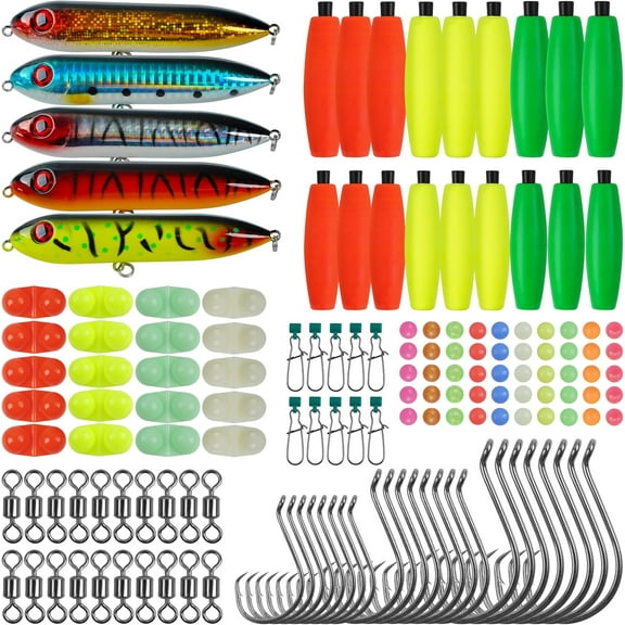 Catfishing Tackle Making Kit Catfish Rig Accessories,148pcs Santee Rig Catfishing Tackle with Catfish Floats Catfish Rattles