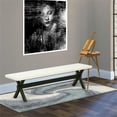 thumbnail image 2 of Pemberly Row X-Style 15x72" Wood Dining Bench in Black/Linen White, 2 of 5