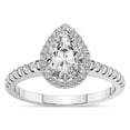 thumbnail image 3 of 2 Carat | IGI Certified Pear Shape Lab Grown Diamond Engagement Ring For Women | 14K White Gold | Lab Created Anastasia Halo Diamond Engagement Ring | FG-VS1-VS2 Quality, 3 of 5