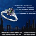 thumbnail image 2 of Gem Stone King 925 Sterling Silver Green Mystic Topaz and White Topaz Engagement Ring for Women | 2.96 Cttw | Oval 9X7MM | Gemstone November Birthstone | Size 7, 2 of 6