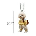 thumbnail image 3 of Euaioeiu Cute Teddy Dog Car Backseat Backpack Hanger, Acrylic Keychain Pendant for Purse Luggage Bag, 3.5 Inch Cute Poodle Decor, Gift for Dog Lovers, Car Mirror Ornament Travel Accessory, 3 of 4
