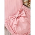 thumbnail image 6 of Suealasg Baby Girls Summer Outfits Short Sleeve Ruffle Romper +Elastic Waist Bow Shorts + Hairband Sets 3M 6M 9M 12M 18M Infant Newborn 3pcs Clothes, 6 of 6