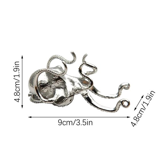 COFEST Home Decoration,Cell Phone Stand Octopus Mobile Phone Holder-Phone Dock Signature Pen Holder Aluminum Alloy Creative Octopus Lazy Mobile Phone Brush Play Phone Stand,Silver,