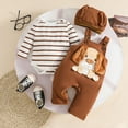 thumbnail image 2 of Kogui Baby Boy Newborn Outfits Winter Baby Boy Clothes Newborn Boy Outfit Infant Romper Winter Fall Long Pants Set Hat 3PC 0 3 6 9 12 18 24 Months (Brown,0-3 Months), 2 of 8