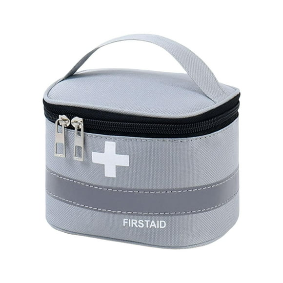 lionlar First Aid Bag,Medical Bag Portable with Handle Emergency Storage Pouch,Medical Travel Case for Workplace Car Travel Home Trip S Gray