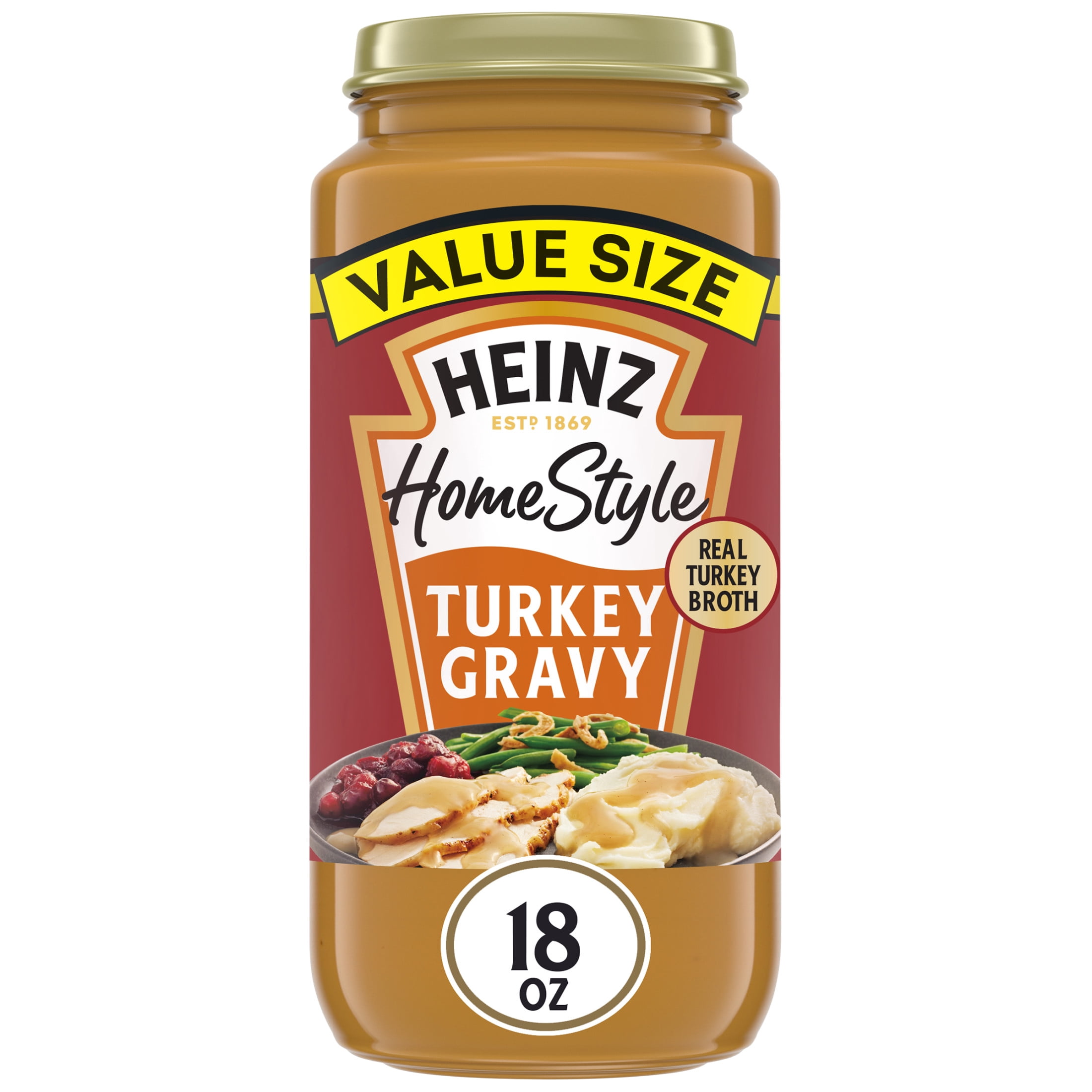 (6 pack) Heinz HomeStyle Turkey Gravy Value Size, 18 oz Jar