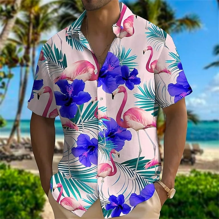 2023 Summer Animal Crane Men Hawaiian Shirt 3d Plant Shirt For Men Flower Print Plus Size Hawaiian Shirts Beach Flower Shirt 5xl Walmart