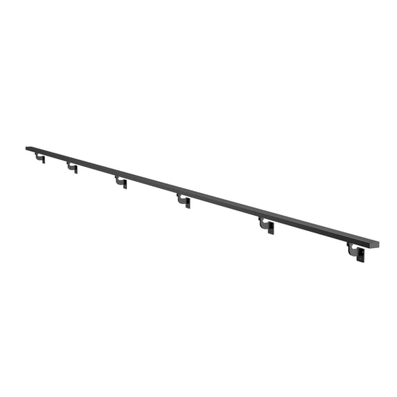 Wall Mounted 15ft Black Aluminum Stair Handrail 250lbs Load Capacity Industrial Railing for Steps Porch Deck Loft 6 Sections Square Tube