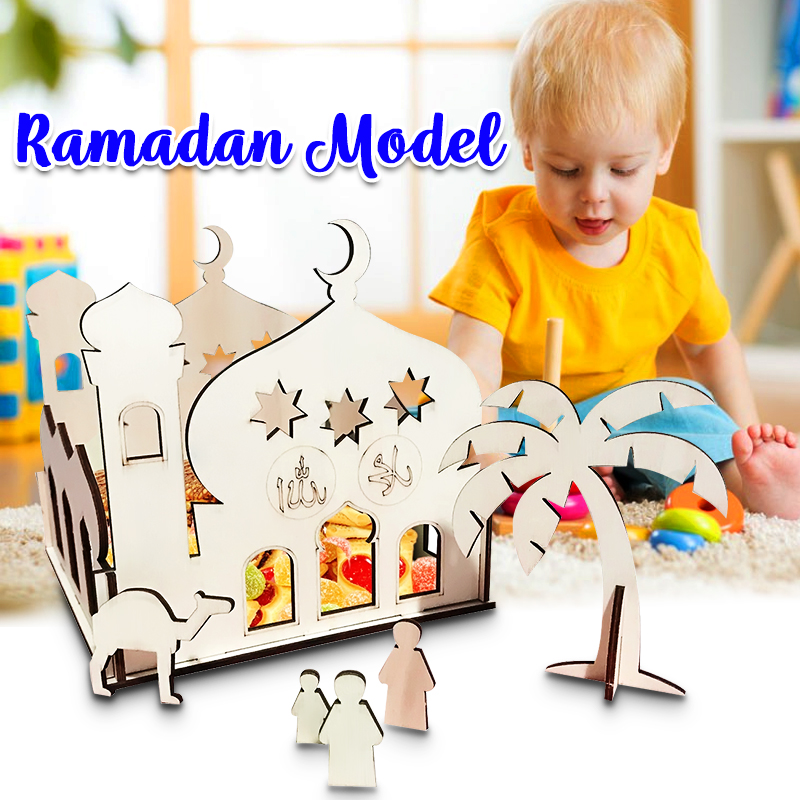 Muslim Islamic Toy DIY Palace House Stand Rack Kid Ramadan Gift Decoration