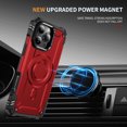 thumbnail image 6 of for iPhone 16 Pro Max Armor Case with Kickstand, Luxury Military-Grade Drop Protection Heavy Duty Magnetic Phone Case, Compatible with MagSafe Accessories, for iPhone 16 Pro Max - Red, 6 of 7