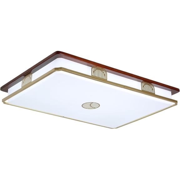 Modern LED Ceiling Light Vintage Dimmable Acrylic Ceiling Lamps with Controller 108W 3-Color Lighting Flush Mount Light Fixture Chinese Style for Living Room Dining Room Bedroom