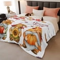 thumbnail image 3 of Hello Fall Fleece Throw Blanket for Couch, Thanksgiving Gnomes Mapel Leaf Pumpkins Microfiber Flannel Blanket for All Season, Lightweight Soft Throw Blankets for Women, Girls, Adults, 50"x80", 3 of 9