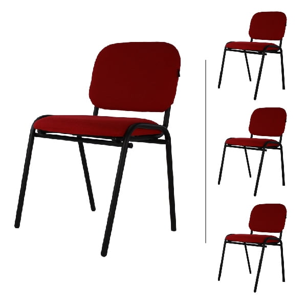 Set de 4 Sillas de VISITA Mundo In 104Z Tela Roja