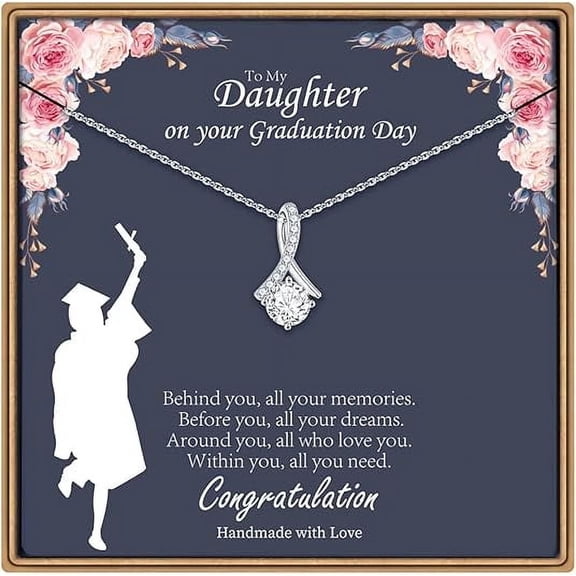 College Graduation Gifts for Her, Alluring Beauty Necklace Graduation Gift for Daughter Mom and Dad, Graduation Necklaces for Women with Message Card and Gift Box, Graduation Gifts for Daughter