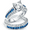 Blue, variant on Womens 3CT Art Deco Style Princess Cut Solitaire CZ Wedding Ring Set Sterling Silver