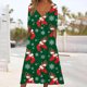 thumbnail image 2 of Vestido de vacaciones de manga larga con botones y cuello en V informal con estampado de otoño para mujer a la moda Pompotops  hdfakjf7115, 2 of 5