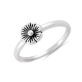 thumbnail image 2 of 925 Sterling Silver Oxidized Platinum Plated Nice And Simple Flower Women Valentines Day Gifts Ring, 2 of 4