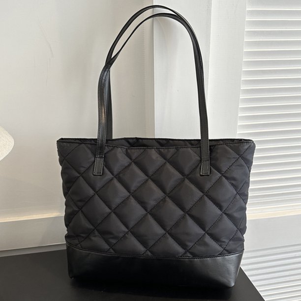Bolso de mano acolchado versátil para mujer bolso de mano de PU bolso de trabajo elegante de gran capacidad