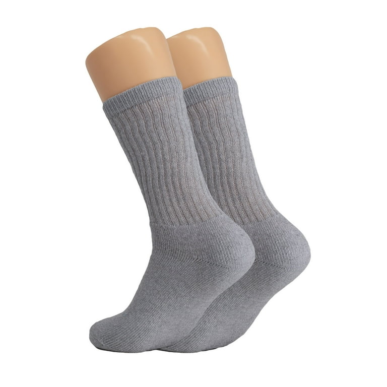Cotton Crew Socks for Women Gray 6 Pairs Size 10 13 Walmart