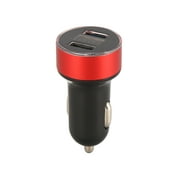 LED Display Dual USB Ports Cigarette Lighter Socket Car Charger Adapter GPS Dash Cam Power Outlet 12-24V 3.1A Red