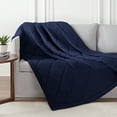 thumbnail image 2 of Serta Supersoft Cooling Lightweight Blanket, Microfiber Wrinkle Resistant Throw Blanket, Twin/ Twin XL, Peacoat Navy, 2 of 5