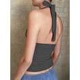 thumbnail image 5 of EMMIOL Women's Halter Deep V Backless Crop Tank Top Y2K Coquette Fall Going Out Top, 5 of 6