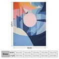 thumbnail image 4 of ONETECH Boho Mid Century Throws Blankets Blue Modern Abstract Throw Blanket Minimalist Sun Mountain Geometric Aesthetic Soft Warm Bed Bedding Women Blankets for Couch Bedroom Office, 4 of 6