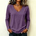 thumbnail image 7 of Long Sleeve Shirts for Women Fall Outfit 2026 Fashion Casual T Shirt V Neck Basic Loose Tunic Tops 2XL, 7 of 7