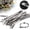 #1 100Pcs Stainless Steel Zip Ties, variant on IUAMXWU Reusable T-Type Adhesive Cable Ties, Multi-Color Adjustable Wire Organizer Straps, Self-Adhesive Hook and Loop Cable Management for Home Office Electronics Desk