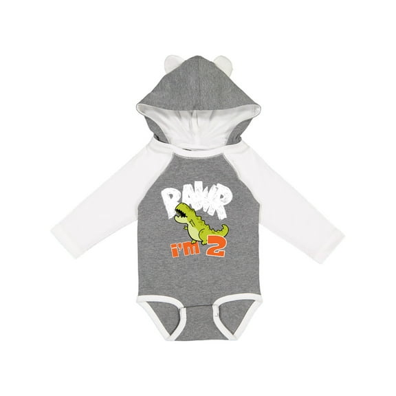 Inktastic RAWR I'm 2 Baby Tyranosaurus Rex Boys or Girls Long Sleeve Baby Bodysuit