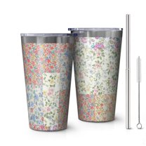 16oz Tumblers Pioneer Flower Stainless Steel Vacuum Insulated Double Wall Travel Tumbler Cups Mug with Lid and Straw,Cleaning Brush for Coffee,Tea