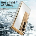 thumbnail image 7 of Nalacover for Samsung Galaxy Z Fold5 Aluminum Metal Folding Case, S Pen Holder Hinge Protection Screen Film Cover with Hidden Bracket Plating Case for Samsung Galaxy Z Fold5,Silver + Dark Gold, 7 of 7