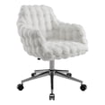 thumbnail image 1 of Fiona Chaise de Bureau à Bulles Nuage Blanche Réglable à Roulettes avec Base Chromée, 1 of 16