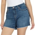 thumbnail image 2 of Seven7 Women's Denim Frayed Hem Slim Fit Weekend Short (Wild Fire, 8), 2 of 4