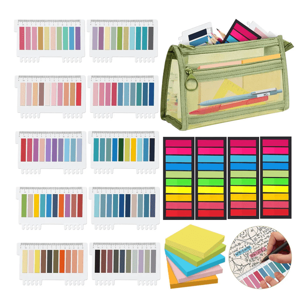 Notas Adhesivas 3100 PCS, 116 Colores, Transparentes De Índice , 14 Sets Y Notas Adhesivas Xtellar multicolor