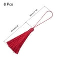 thumbnail image 2 of Uxcell 6.5" Silky Bookmark Tassels with Loop for DIY Craft Accessory, 8Pack Wine Red, 2 of 5