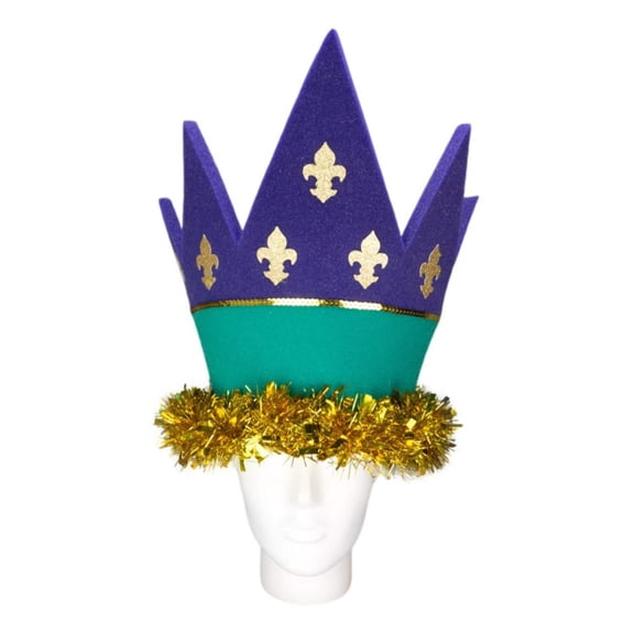 Mardi Gras Crown Hat - Mardi Gras Outfit - New Orleans Party Hat - Festival Outfit Hat - Mardi Gras Costume - Fat Tuesday Hat - Photo Props