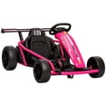 thumbnail image 2 of Qaba 24V 8.1 MPH Electric Go Kart for Kids, 7AH Battery Powered Drift Kart with Dual Motors, Soft Start, Safety Belt for Kids 8-12 Years, Pink, 2 of 9