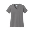 thumbnail image 5 of Port & Company Ladies Core Cotton V Neck Tee-S (Medium Grey), 5 of 6