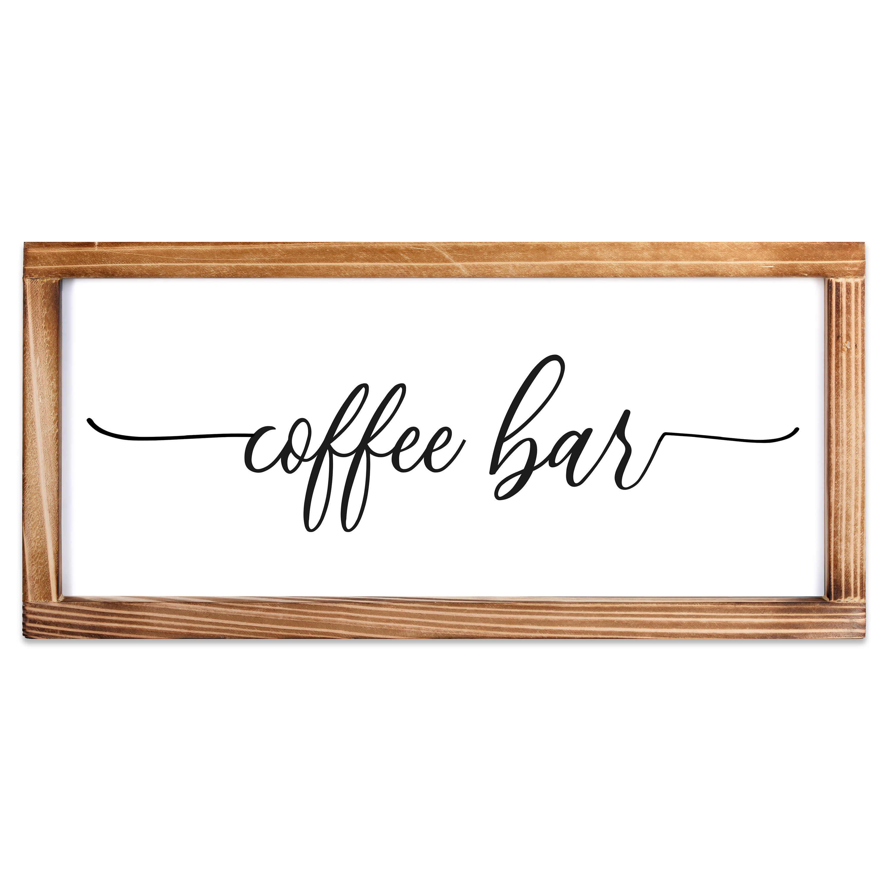 Self Served Coffee Bar Rustic Wood Framed Sign